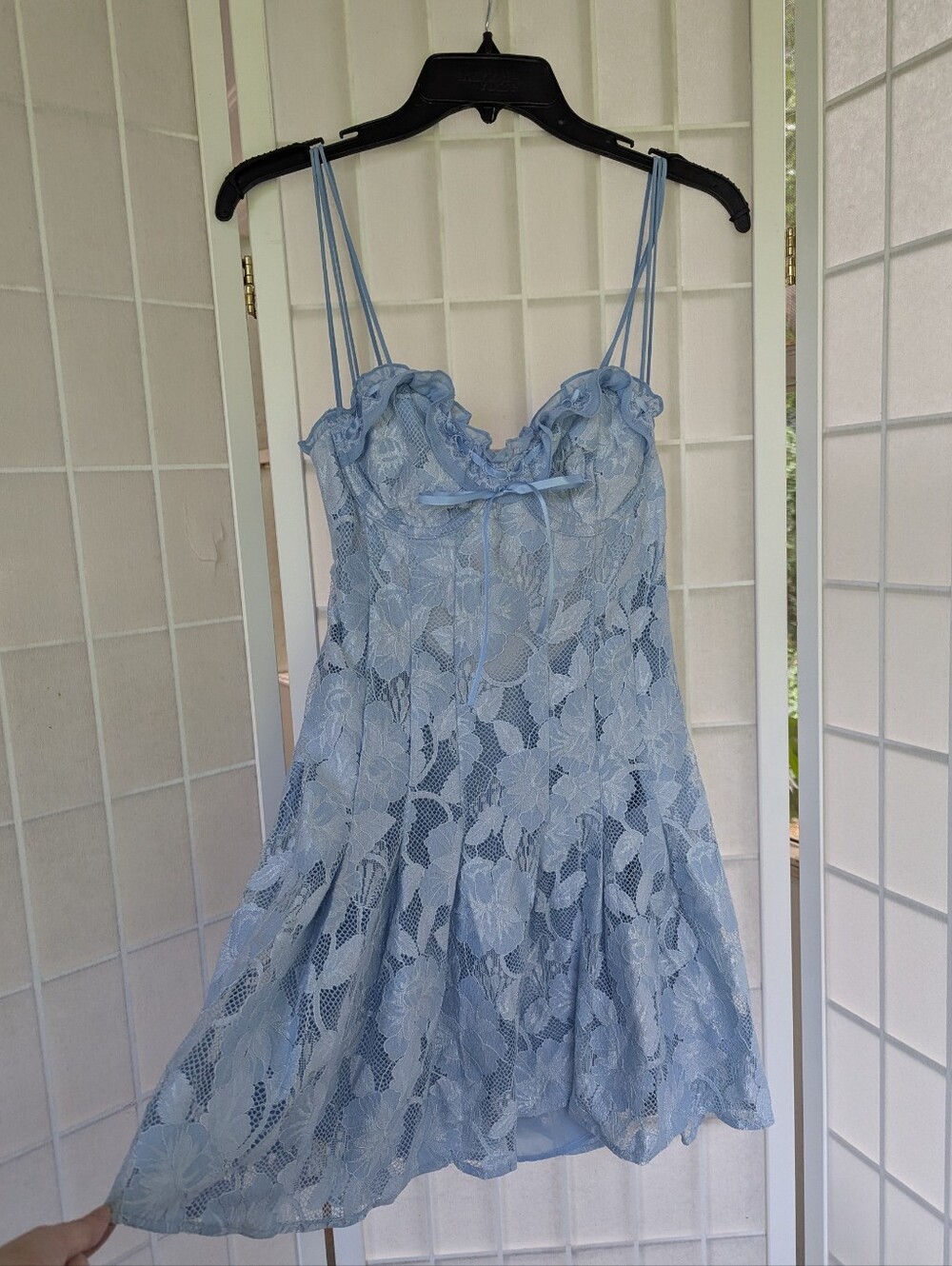 For Love And Lemons Kate Mini Dress In Blue